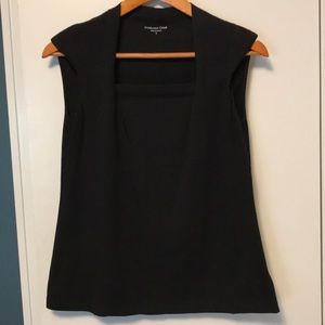 Black Square Neck T